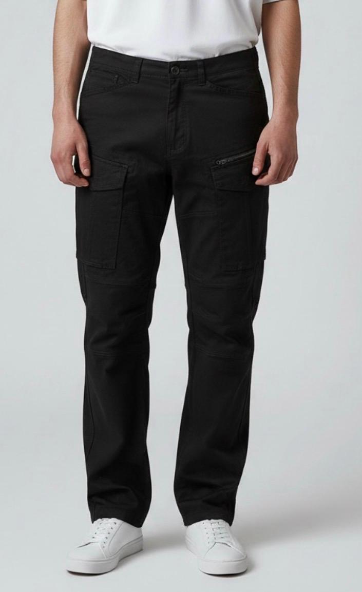 BLACK CARGO WITH ZIPPER POCKET