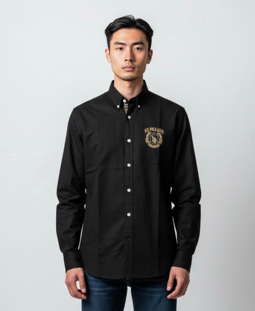 premium  cotton sleek black shirt